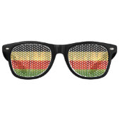 Jamaica Rasta Colors Caribbean Beach Retro Zonnebril (Voorkant)