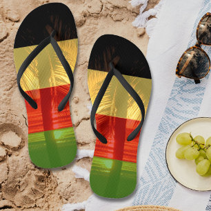 Jamaica Rasta Colors Caribbean Beach Teenslippers