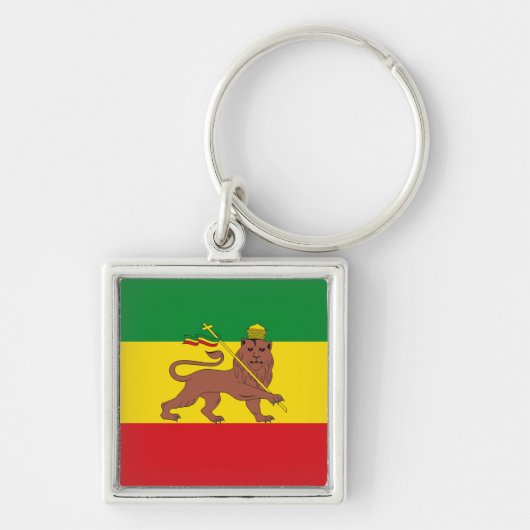 Jamaica Rasta Flag - hAILE sELASSIE I - Rasta Love Sleutelhanger (Voorkant)