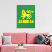 Jamaica Rasta Leeuw   Canvas Afdruk (Insitu (Woonkamer))