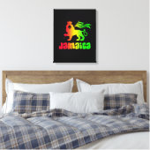 Jamaica Rasta Lion Canvas Afdruk (Insitu (Slaapkamer))