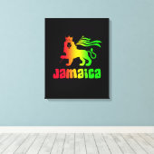 Jamaica Rasta Lion Canvas Afdruk (Insitu (Houten vloer))