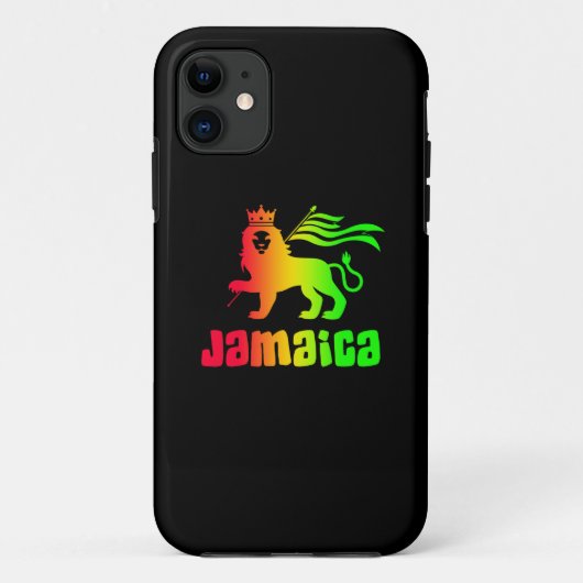 Jamaica Rasta Lion Hoesje-Mate iPhone Case (Achterkant)