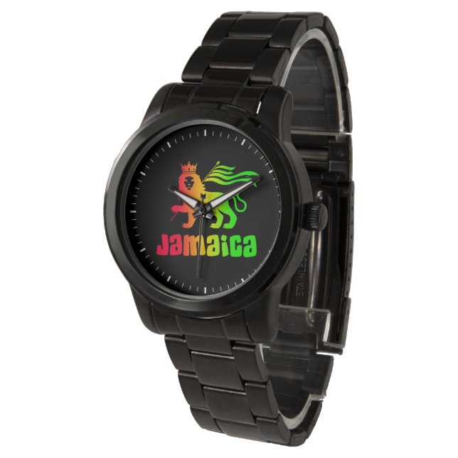 Jamaica Rasta Lion Horloge (Gekanteld)