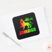 Jamaica Rasta Lion Vierkante Sticker (Envelop)