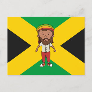 Jamaica Rasta Man Land Vlag Briefkaart Cadeauidee