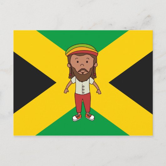 Jamaica Rasta Man Land Vlag Briefkaart Cadeauidee (Voorkant)