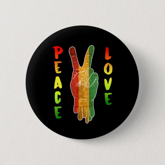 Jamaica Reggae Music Rasta Pride Peace Love Ronde Button 5,7 Cm (Voorkant)