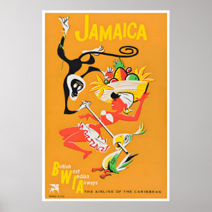 Jamaica Reis Kunstprint Poster Jamaicaans Vintage