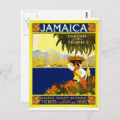 -Jamaica-reis-poster. Briefkaart (Voorkant / Achterkant)