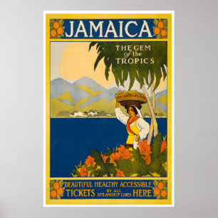 Jamaica Reisposter Jamaicaans cadeau Stoomschip Poster