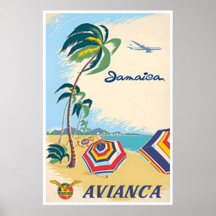 Jamaica Reisposter Jamaicaanse Kunst Avianca Print
