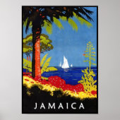 Jamaica  Retro Art Deco Travel Poster (Voorkant)