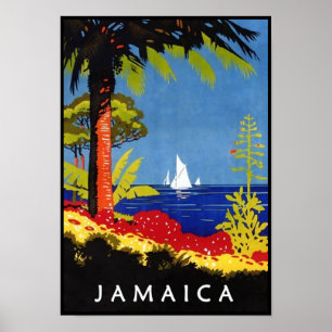 Jamaica  Retro Art Deco Travel Poster
