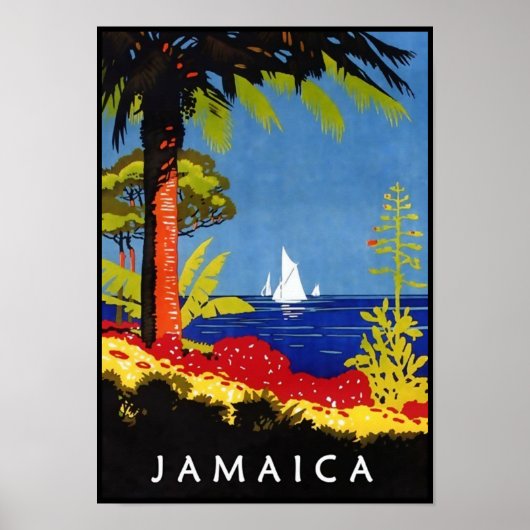 Jamaica  Retro Art Deco Travel Poster (Voorkant)