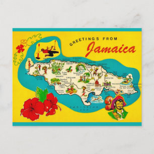 Jamaica Retro Kaart Ansichtkaart