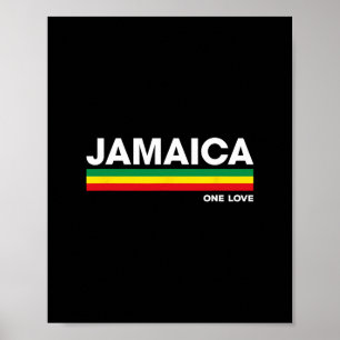 Jamaica Retro Reggae Kleurbalken Jamaicaans Vakant Poster