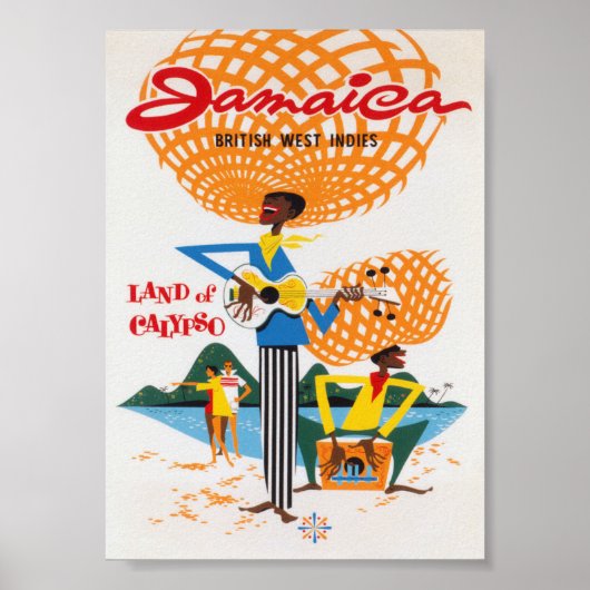Jamaica Retro Vintage Travel Poster (Voorkant)