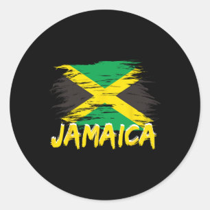 Jamaica Retro Vintage Watercolors Sport Jamaicaans Ronde Sticker