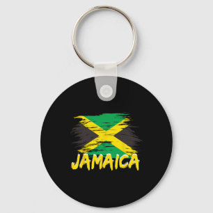 Jamaica Retro Vintage Waterverf Sport Jamaicaans F Sleutelhanger