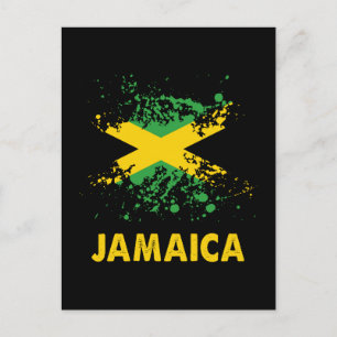 Jamaica Retro Waterverven Jamaicaanse vlag Briefkaart