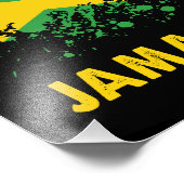 Jamaica Retro Waterverven Jamaicaanse vlag Foto Afdruk (Hoek)