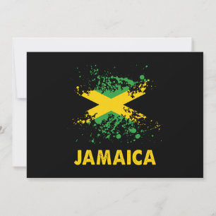Jamaica Retro Waterverven Jamaicaanse vlag Kaart