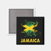 Jamaica Retro Waterverven Jamaicaanse vlag Magneet (Voorkant / Achterkant)