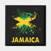 Jamaica Retro Waterverven Jamaicaanse vlag Magneet (Voorkant)