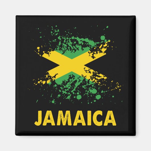 Jamaica Retro Waterverven Jamaicaanse vlag Magneet (Voorkant)