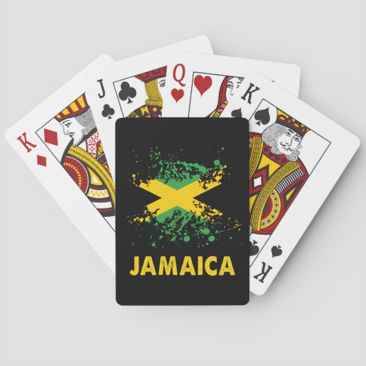 Jamaica Retro Waterverven Jamaicaanse vlag Pokerkaarten (Achterkant)