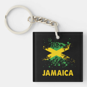 Jamaica Retro Waterverven Jamaicaanse vlag Sleutelhanger