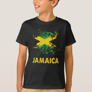 Jamaica Retro Waterverven Jamaicaanse vlag T-shirt