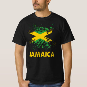 Jamaica Retro Waterverven Jamaicaanse vlag T-shirt