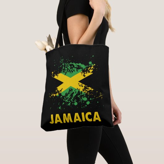 Jamaica Retro Waterverven Jamaicaanse vlag Tote Bag (Dichtbij)