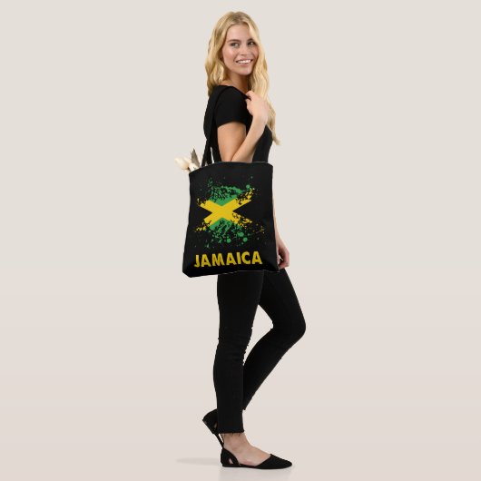 Jamaica Retro Waterverven Jamaicaanse vlag Tote Bag (Op model)