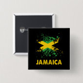 Jamaica Retro Waterverven Jamaicaanse vlag Vierkante Button 5,1 Cm (Voorkant /achterkant)