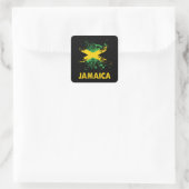 Jamaica Retro Waterverven Jamaicaanse vlag Vierkante Sticker (Tas)
