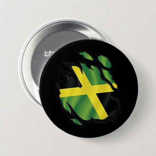 Jamaica Ripped Flag Ronde Button 7,6 Cm (Voorkant /achterkant)