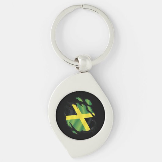 Jamaica Ripped Flag Sleutelhanger (Voorkant)
