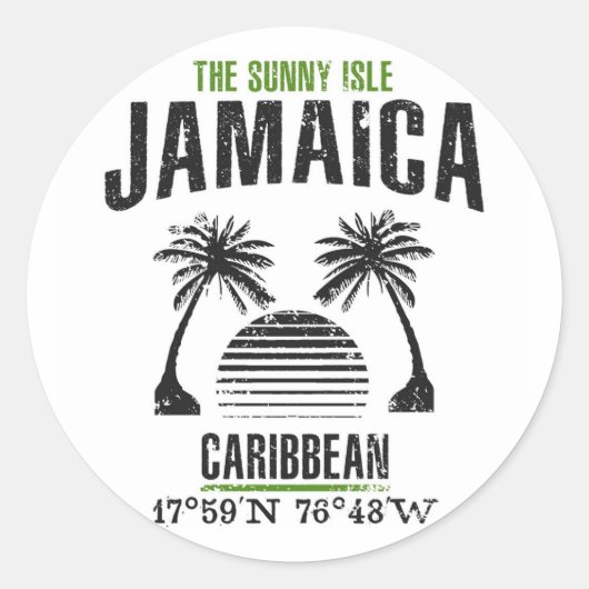 Jamaica Ronde Sticker (Voorkant)