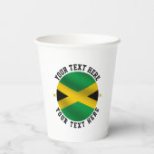 Jamaica Ronde Tekst Jamaicaanse vlag Papieren Bekers (Achterkant)