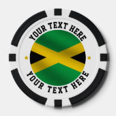 Jamaica Ronde Tekst Jamaicaanse vlag Poker Chips (Voorkant)