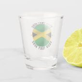 Jamaica Ronde Tekst Jamaicaanse vlag Shot Glas (Achterkant)