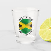 Jamaica Ronde Tekst Jamaicaanse vlag Shot Glas (Voorkant)