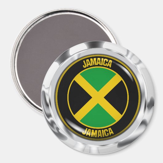 Jamaica Round Emblem Magneet (Voorkant / Achterkant)
