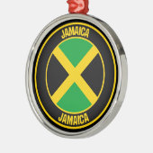 Jamaica Round Emblem Metalen Ornament (Links)