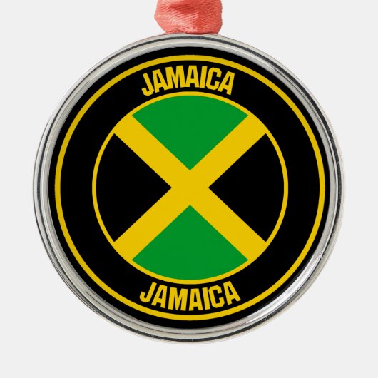 Jamaica Round Emblem Metalen Ornament (Voorkant)