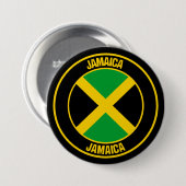 Jamaica Round Emblem Ronde Button 7,6 Cm (Voorkant /achterkant)