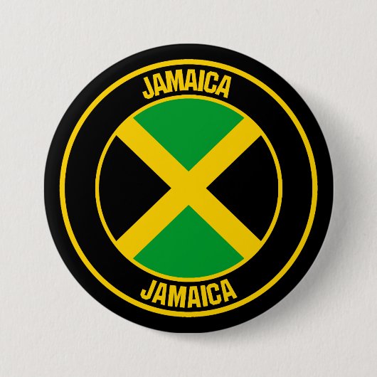 Jamaica Round Emblem Ronde Button 7,6 Cm (Voorkant)
